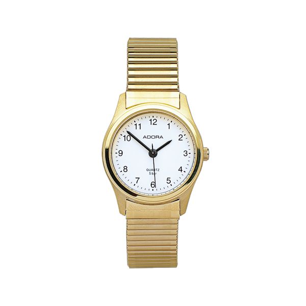 Adora Damen Armbanduhr AB6038 Flexband Edelstahl IP Gold 5 bar NEU