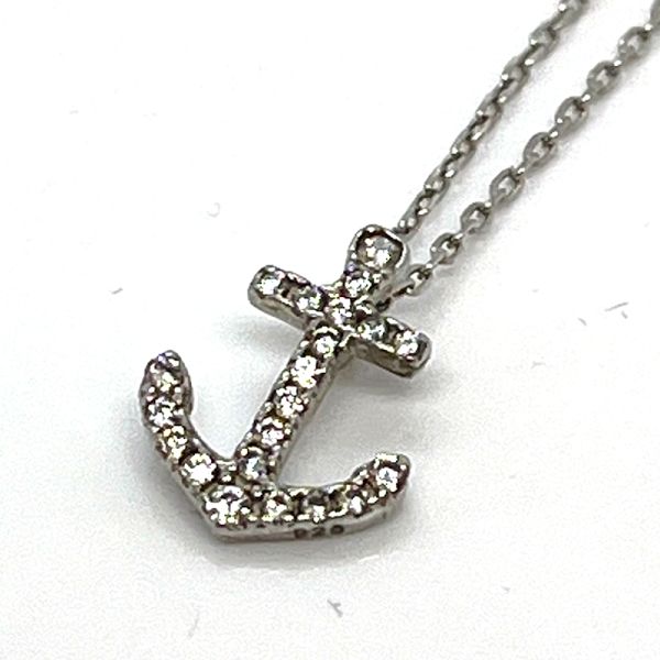 Halskette "Anchor" 925er Silber mit Anker Anhänger und funkelden kleinen Zirkonia 40,5-44 cm (PF3873