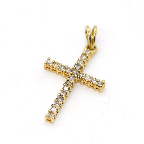 Diamant Kreuz 750er Gelbgold ca. 1,05 Ct Diamanten im Brillantschliff (22035)