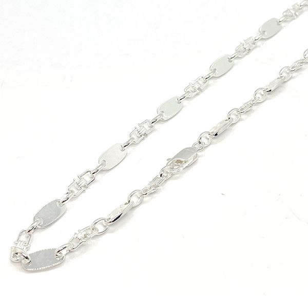 Plattenkette Steigbügel Plättchen 925er Silber 60 cm Breite 6,5 mm NEU