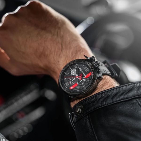 BOMBERG BOLT-68 Racing Carbon XR Chrono 45 mm Edelstahl PVD Black Silikonband BS45CHPBA.059-37.12 NE