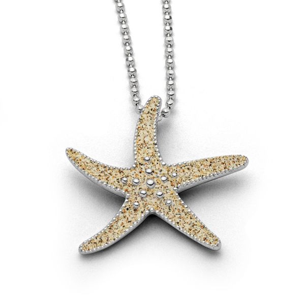 DUR Anhänger "Sandseestern" 925er Silber rhodiniert Strandsand P2826 NEU