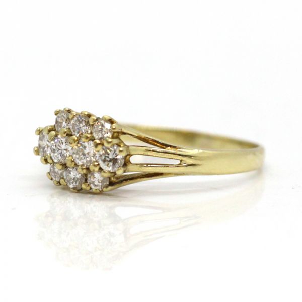 Diamant Ring 585er Gelbgold 10 Diamanten im Brillantschliff 0,5 Ct GR 60 (6798)