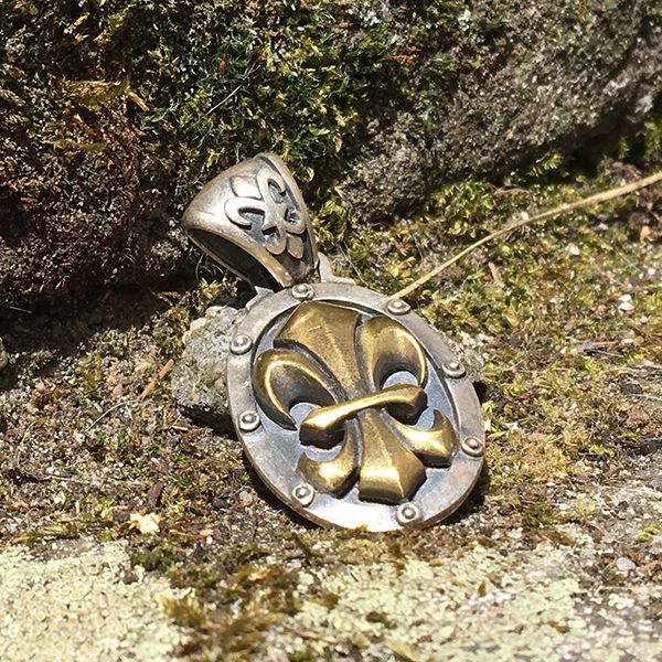 JJJ LA Anhänger "SMALL LILY BRONCE GOLD" 925er Silber kombiniert mit Bronze