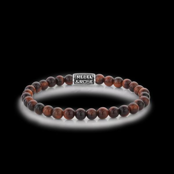 Rebel & Rose Armband "Tiger Red Vintage" 6 mm RR-60122-V-L 19 cm NEU