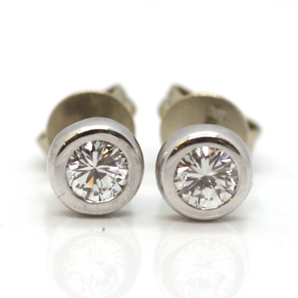 Ohrstecker "SOLITÄR" 585er Weißgold jeweils 0,25 Ct Diamant im Brillantschliff NEU