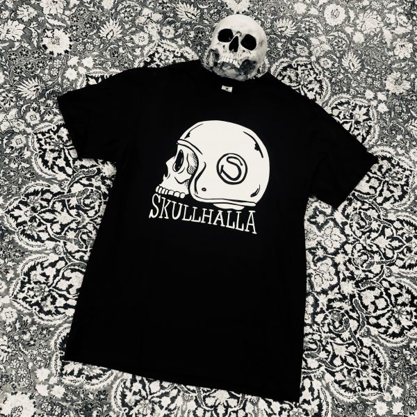 T-Shirt Skullhalla Bikerskull Print schwarz GR XL
