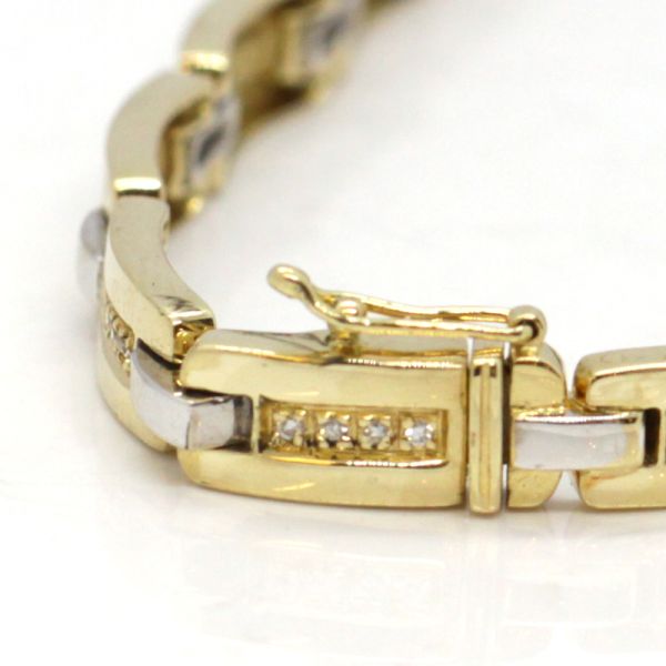 Brillant Armband Gliederarmband Bi-Color 585er Gelbgold / Weißgold 21 cm (11470)