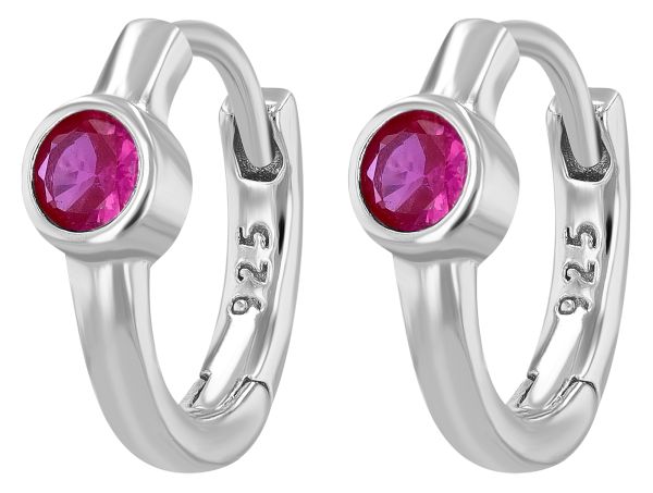 Creolen "Mexine" 925er Silber rhodiniert pinke Zirkonia 5300688-003 NEU