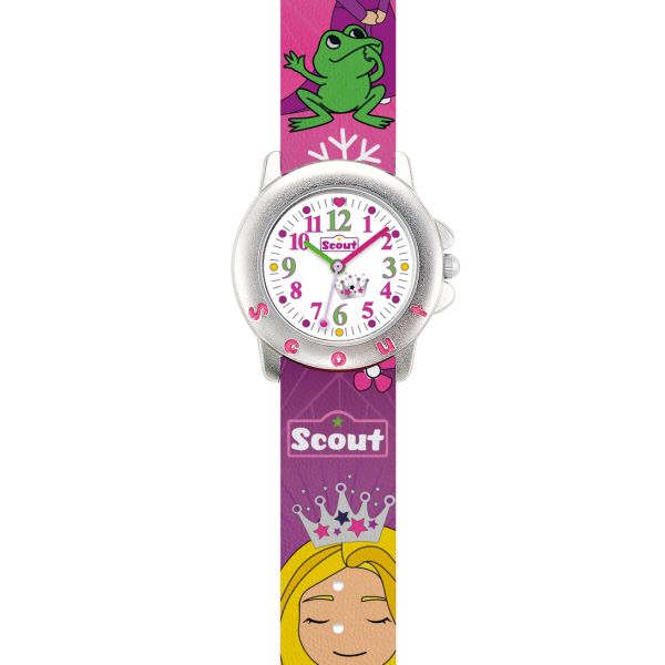 SCOUT Kinder Uhr "STAR KIDS PRINZESSIN FROSCH" Ø 29,5 mm 280393037 NEU
