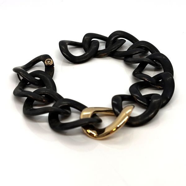 IsabelleFa Panzer Armband Bronze 750er Roségold mit 0,15 Ct Cognac Brillant