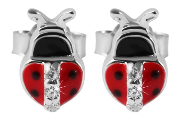 Ohrstecker "Maribel" Marienkäfer 925er Silber rhodiniert Zirkonia 5300150-001 NEU