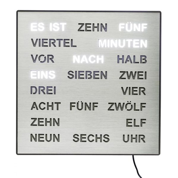 AMS Tischuhr "WORTUHR SONOMA" T1245 inkl. Netzteil NEU