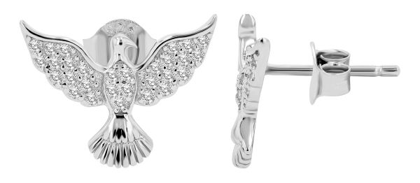 Ohrstecker "Luzmila" Taube 925er Silber rhodiniert Zirkonia 5300462-001 NEU