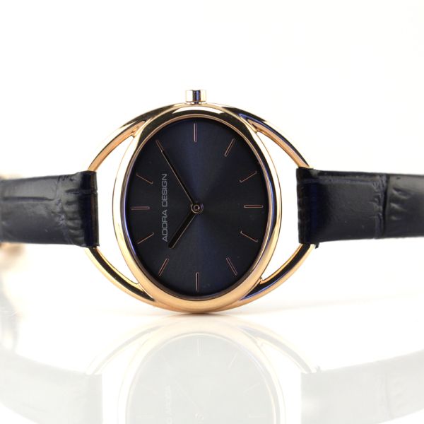 Adora Design Damen Armbanduhr Roségold am Lederband AD8026 NEU