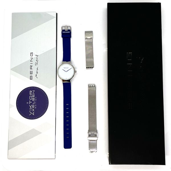 BERING Damen Armbanduhr Max René silber glänzend Milanaise Wechselband 15531-704 NEU