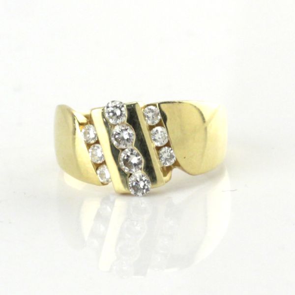 Diamant Damen Ring 750er Gelbgold 0,36 Ct Diamnaten im Brillantschliff GR 58 (6858)