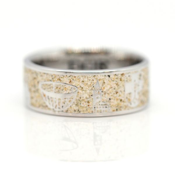 DUR Ring "Stadt Dorsten Ring Sand" 925er Silber rhodiniert Strandsand GR 62 R6091 NEU