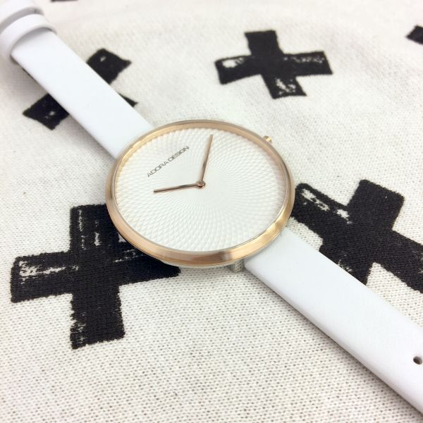 Adora Design Damen Armbanduhr AD8123 Edelstahl IP rosé/ weiß 3 bar