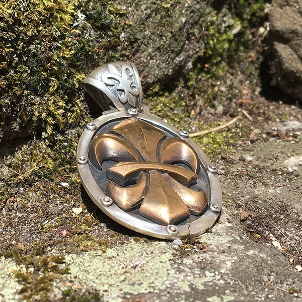 JJJ LA Anhänger "BIG LILY BRONCE" 925er Silber kombiniert mit Bronze