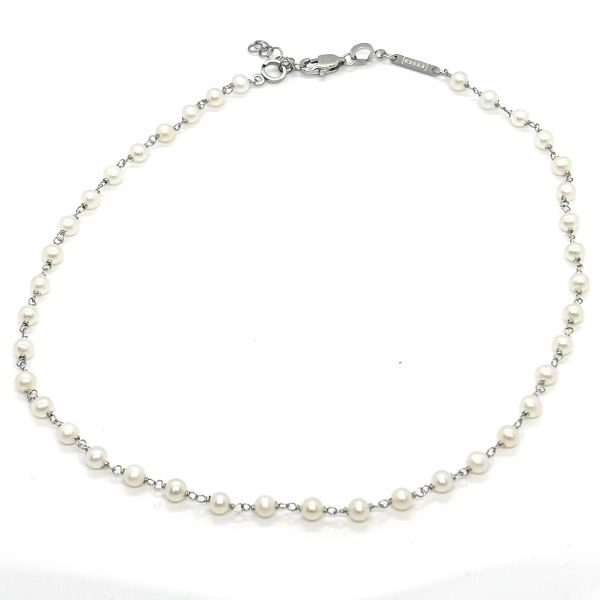 monomania Halskette"Audrey" Edelstahl SW Perle 45 cm 43900-45 NEU