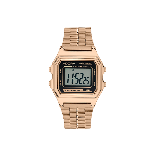 Adora LCD Herren Armbanduhr AL3523 5 Bar ROSÉGOLD NEU