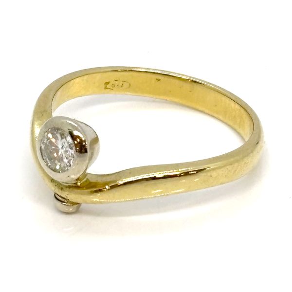 Brillantring 750er Weißgold / Gelbgold 0,25 Ct Diamant im Brillantschliff GR 58 (31795)