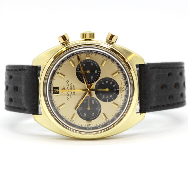 Movado Vintage Chronograph Edelstahl vergoldet (Zenith El Primero) (37526)