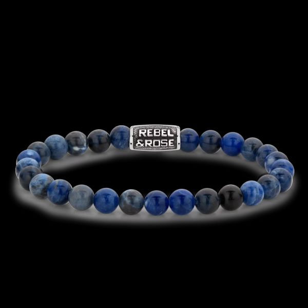 Rebel & Rose Armband "Midnight Blue Vintage" 6 mm RR-60116-V-L 19 cm NEU