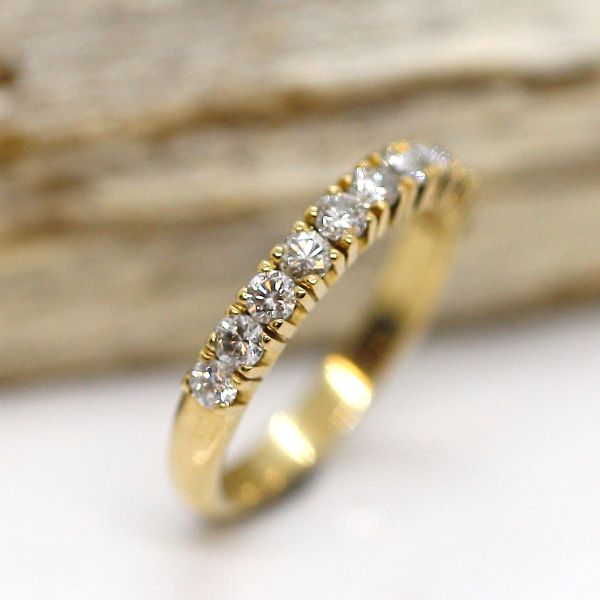 Diamant Ring Habmemoire 750er Gelbgold GR 57 ca. 0,77 Ct Diamanten im Brillantschliff (26128)