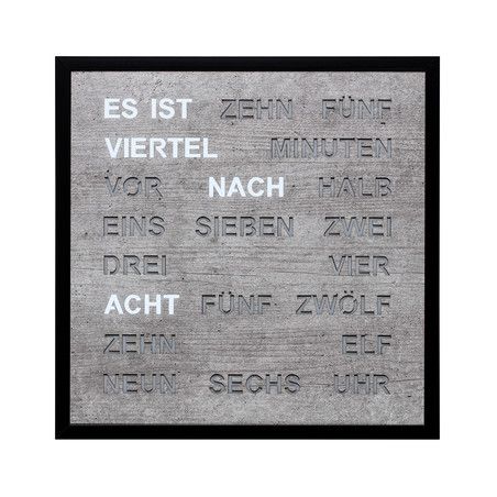 AMS Wanduhr "WORTUHR SONOMA" 40 x 40 x 4,5 cm inkl. Netzteil 0402-7 NEU