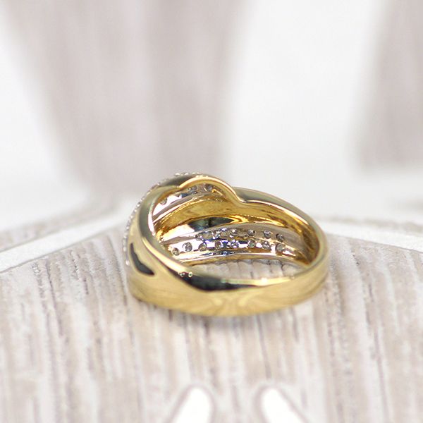 Gelbgold 585er Diamant circa 0,48ct Bandring mit Verlauf