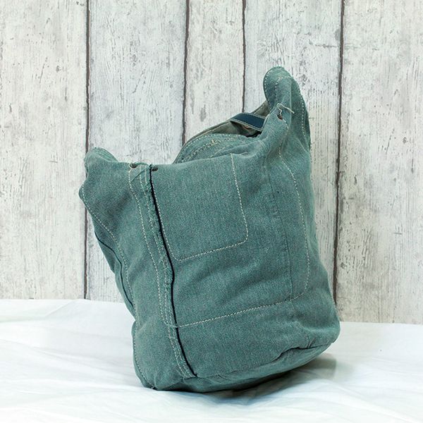 JJJ LA Handtasche Schultertasche "PEACE" kombination aus Leder & Jeans