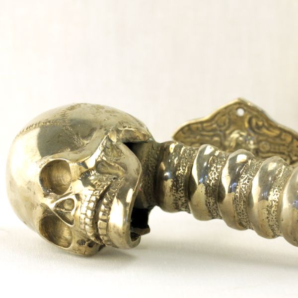 Skull Türgriff Bronze versilbert Handmade Skullart RAR