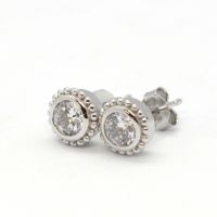 Ohrstecker 925er Silber rhodiniert mit weißen funkelden Kubic Zirkonia BFES05266 NEU Ohrstecker 925er Silber rhodiniert mit weißen funkelden Kubic Zirkonia BFES05266 NEU