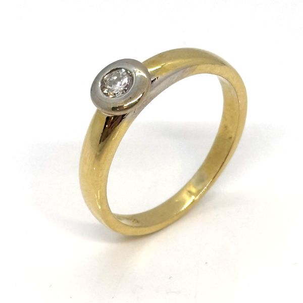 Brillant Ring 750er Gelbgold ca. 0,30 Ct Diamant im Brillantschliff GR 62 (27377)