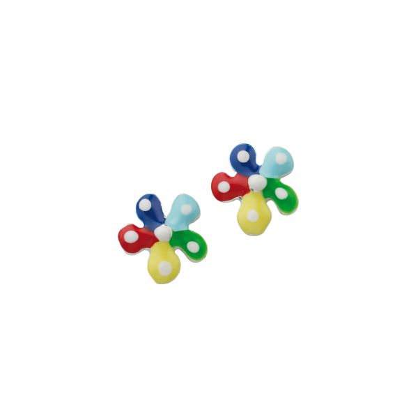 Ohrstecker "Bunte Blume" 925er Silber Lack BOS901452 NEU