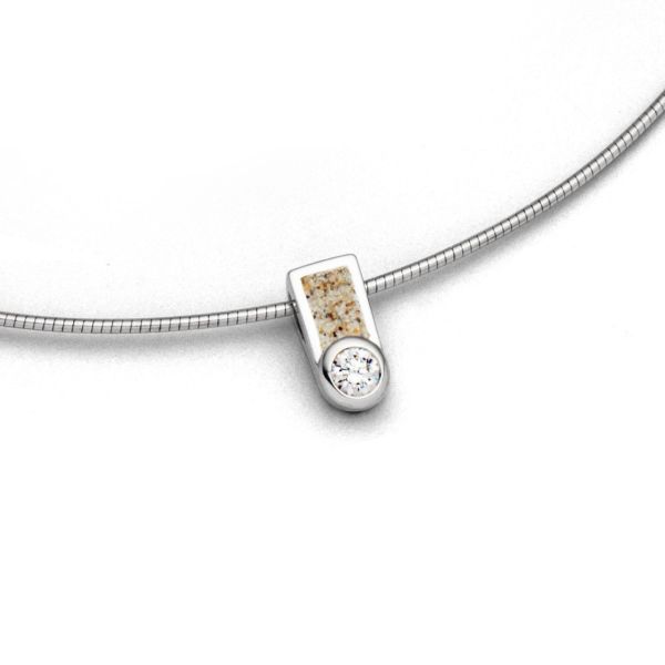 DUR Halskette "Venus" 925er Silber Strandsand Zirkonia 42 cm K2607 NEU