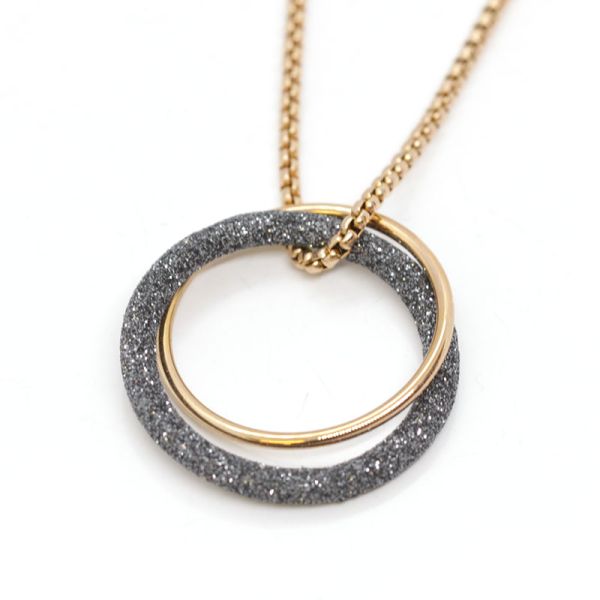 Collier "Sterneglanz Ringe" Edelstahl Rosé vergoldet Länge 60 cm ES90023869 NEU