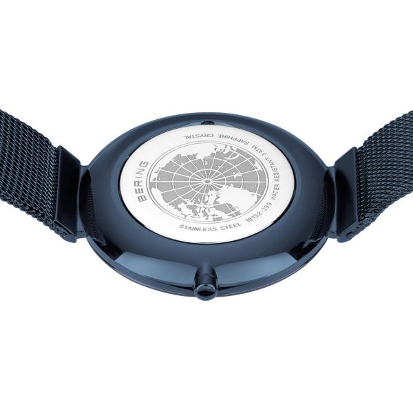 BERING Damen Armbanduhr Classic blau glänzend 18132-399 NEU