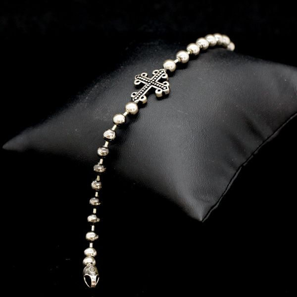 Armband "BALL & CHAIN CROSS" 925er Silber 200 mm NEU