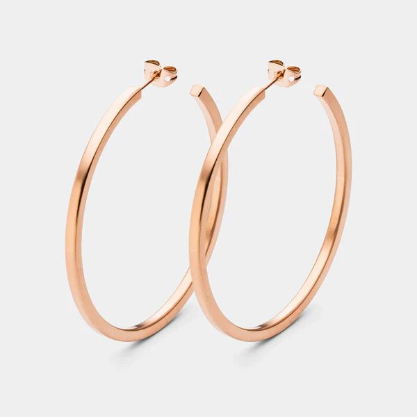 monomania Ohrstecker Creolen Edelstahl PVD Rosé matt ø 51 mm 31330RGM NEU