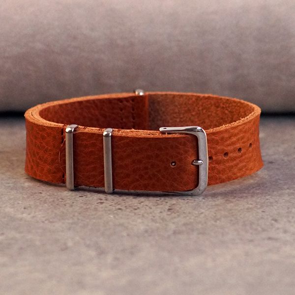 Uhrenarmband Durchzugsband Leder braun 20 mm