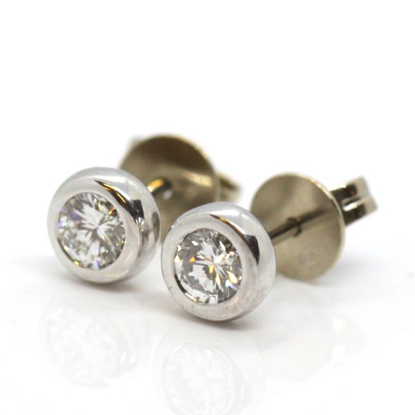 Ohrstecker "SOLITÄR" 585er Weißgold jeweils 0,25 Ct Diamant im Brillantschliff NEU