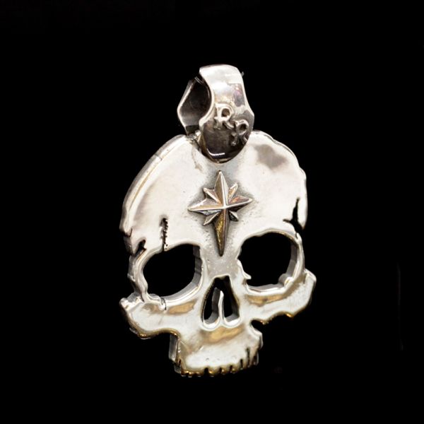 Anhänger "SKULL" in 925er Silber 24 x 35 mm by Rude Riders NEU