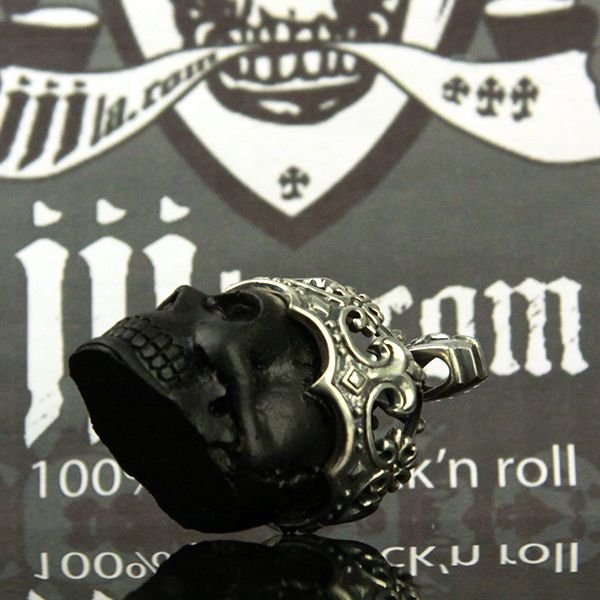 JJJ LA Anhänger "BIG Skull Crown" Schädel mit Krone aus 925er Silber