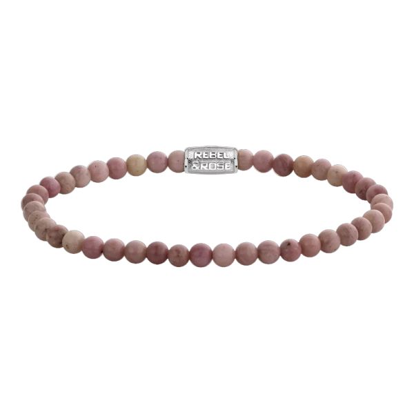 Rebel & Rose Armband "Rose Garden silver-coloured" 16,5 cm Lignify Rhodochrosite RR-40189-S-S NEU