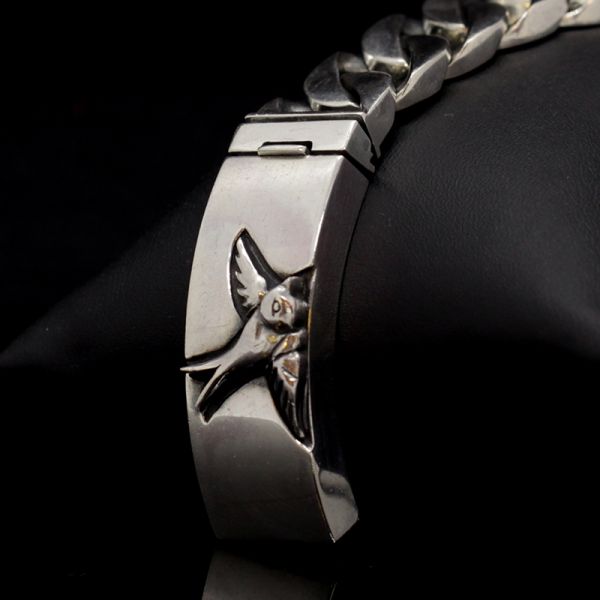 Armband Panzerarmband massiv "SWALLOW" 925er Silber Buckle 18 x 190 mm NEU