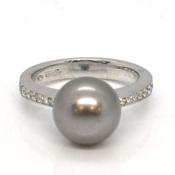 Tahitiperl-Diamantring 750er WG von Wempe GR 51 (27077)