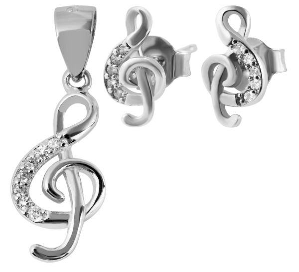 Schmuckset (Anhänger+Ohrstecker)"Renwa" 925er Silber rhodiniert Zirkonia 5360011-001 NEU